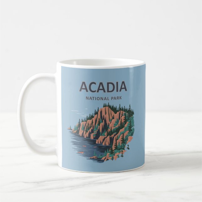 Caneca De Café Acadia National Park Cadillac Mountain (Esquerda)