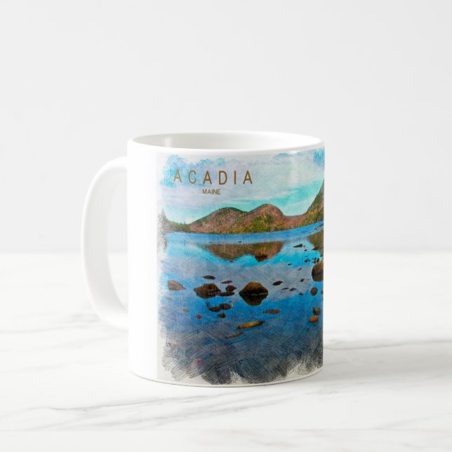 Caneca De Café Acadia National Park Sketch Mug (Frente Esquerda)