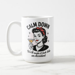 Caneca De Café Acalme-se com a citação de Retro Funny