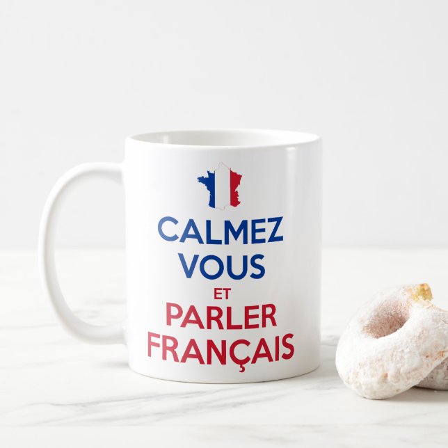 Caneca De Café Acalme-se e Fale Francês (Com Donut)