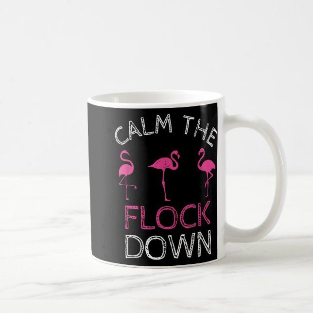Caneca De Café Acalme-Se O Feitiço De Verão De Flamingo Rosa (Direita)
