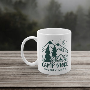 Caneca De Café Acampa mais, a preocupação menos