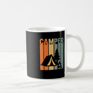 Caneca De Café Acampador Retro Divertido Acampamento Fogo Tenda Á