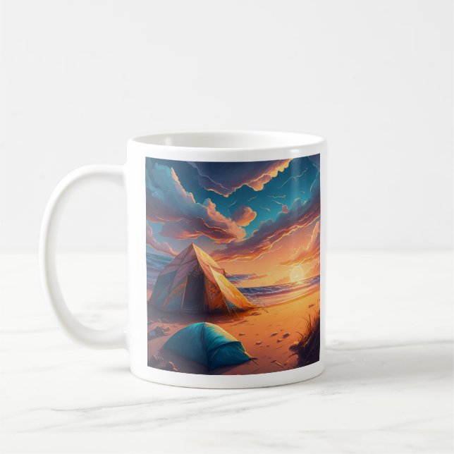 Caneca De Café Acampamento ao nascer do sol (Esquerda)