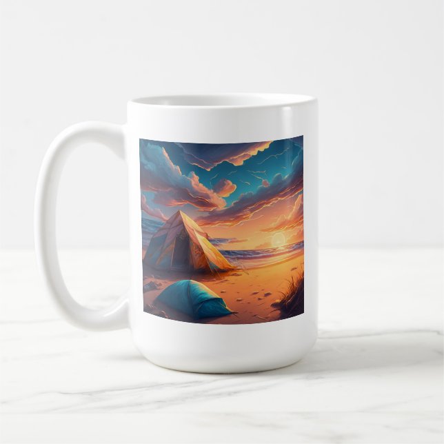 Caneca De Café Acampamento ao nascer do sol (Esquerda)