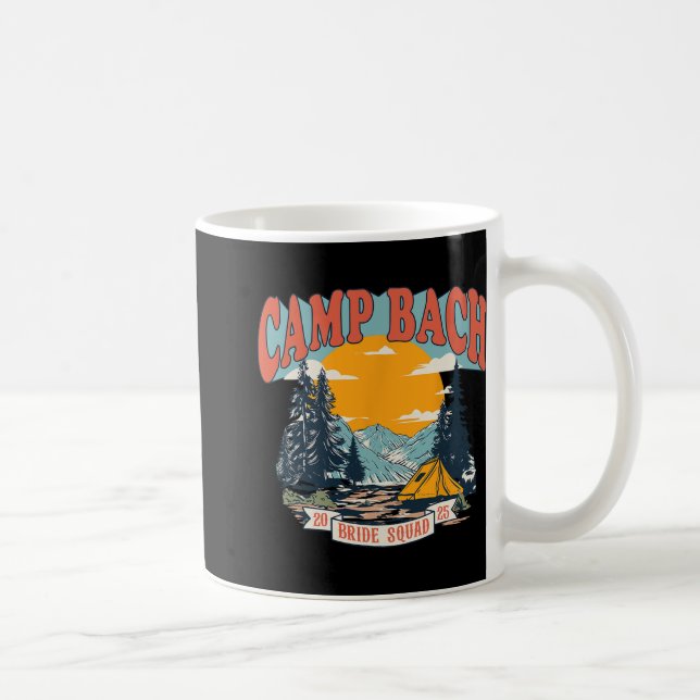 Caneca De Café Acampamento Bach Bride Squad 2025 Acampamento Retr (Direita)