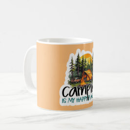 Caneca De Café Acampamento bonito é o meu Viagem de Lugar Feliz