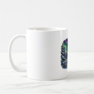 Caneca De Café Acampamento de Inverno sob Aurora Aconchegante