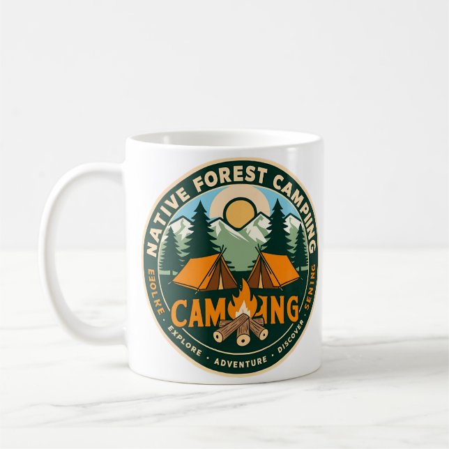 Caneca De Café Acampamento de Montanha Nativa (Esquerda)
