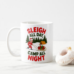 Caneca De Café Acampamento do Dia Todo à Noite Design de Natal