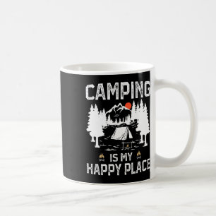 Caneca De Café Acampamento É Meu Lugar Feliz Camper Divertido Flo
