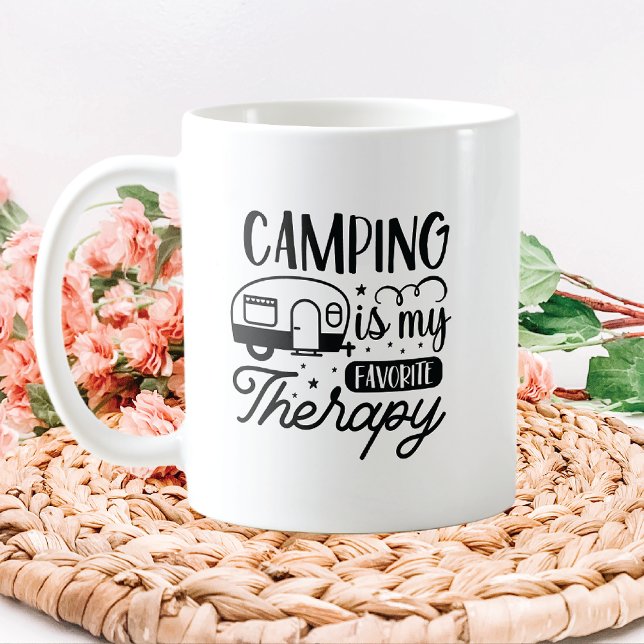 Caneca De Café Acampamento é minha terapia favorita (Criador carregado)
