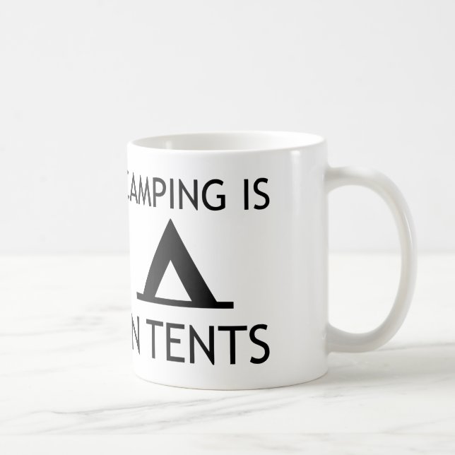 Caneca De Café Acampamento Em Tendas Engraçado (Direita)