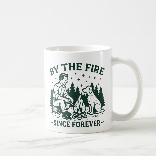 Caneca De Café Acampamento moderno pelo fogo (Direita)