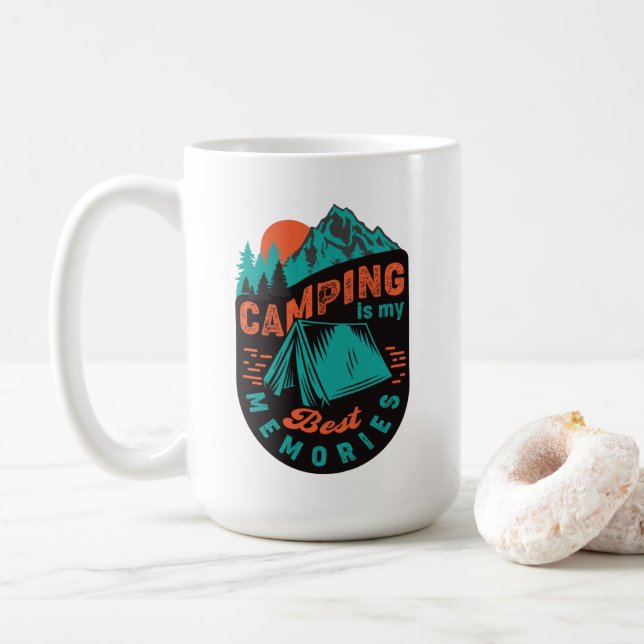 Caneca De Café Acampamento são minhas melhores lembranças (Com Donut)