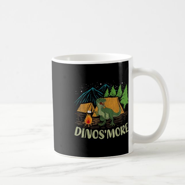 Caneca De Café Acampamento Smore Dinossaur Lover Engraçado Dinoss (Direita)