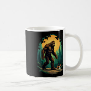 Caneca De Café Acampando Hiking Bigfoot Caminhando Com Boston Ter