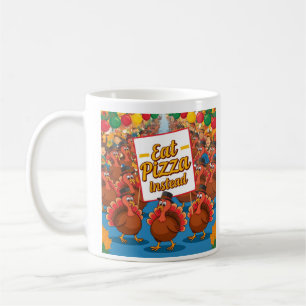 Caneca De Café Ação de Graças com pizza em vez