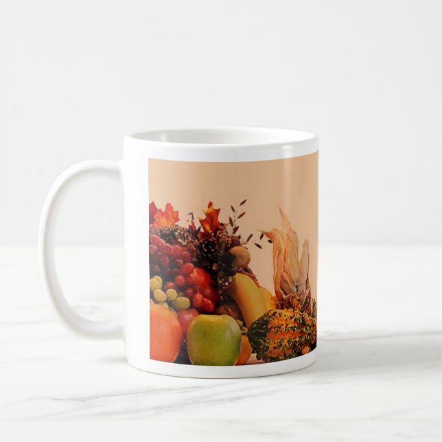Caneca De Café Ação de Graças/Cornucopia (Esquerda)