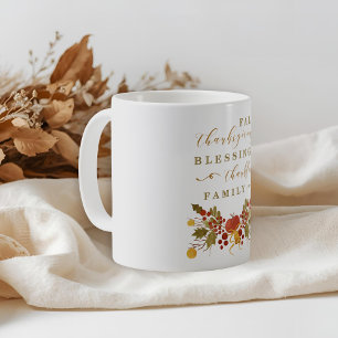 Caneca De Café Ação de Graças do Buquê Festivo de outono