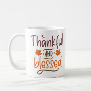 Caneca De Café Ação De Graças E Abençoada