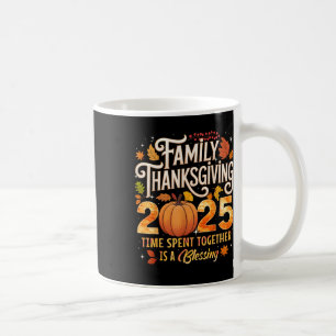 Caneca De Café Ação de Graças em Família 2025 Tempo Passado Junto