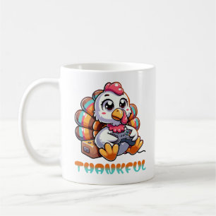 Caneca De Café Ação de Graças Gamer Animal Turkey