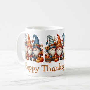 Caneca De Café Ação de Graças Gnomos Trio Mug