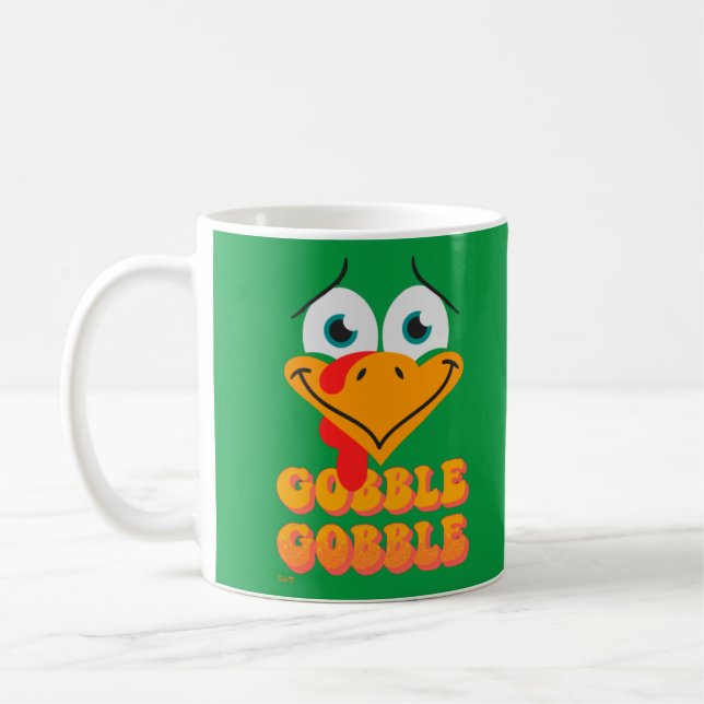 Caneca De Café Ação de Graças GOBBLE GOBBLE (Esquerda)