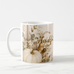Caneca De Café Ação de Graças Moderna Neutra Sofisticada