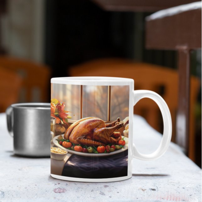 Caneca De Café Ação de Graças Moderno 4 Mug (Thanksgiving Modern 4 Mug
)