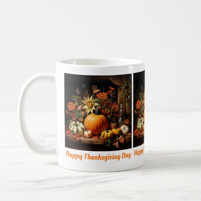 Caneca De Café Ação de Graças Pumpkin Mug (Esquerda)