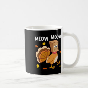 Caneca De Café Ação de Graças Turquia Cat Meow Homens Engraçados 
