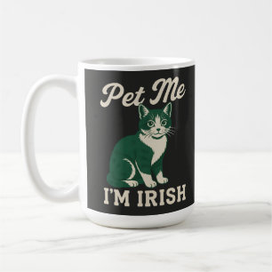 Caneca De Café Acaricie-me, Sou Irlandês com Gato - Camiseta Irla