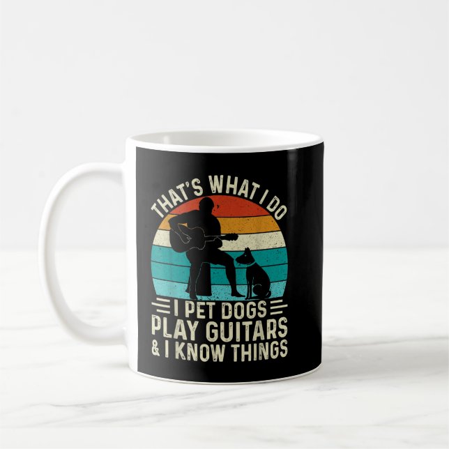 Caneca De Café Acaricio cães, toco guitarra e coisas brancas (Esquerda)