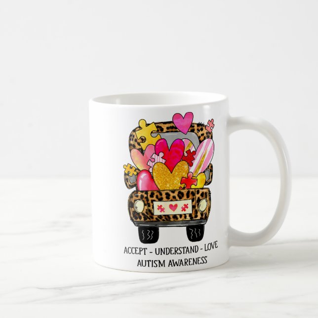 Caneca De Café Accept Understand Love Autism Awareness Support Va (Direita)