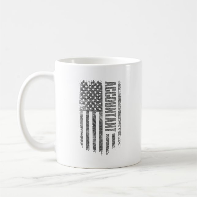 Caneca De Café Accountant USA Flag Distressed design (Esquerda)