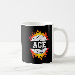 Caneca De Café Ace Name Jogador de Voleibol Ball and Net Sport