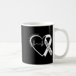 Caneca De Café Aceitação do Autismo Vermelho em vez de Coração Co