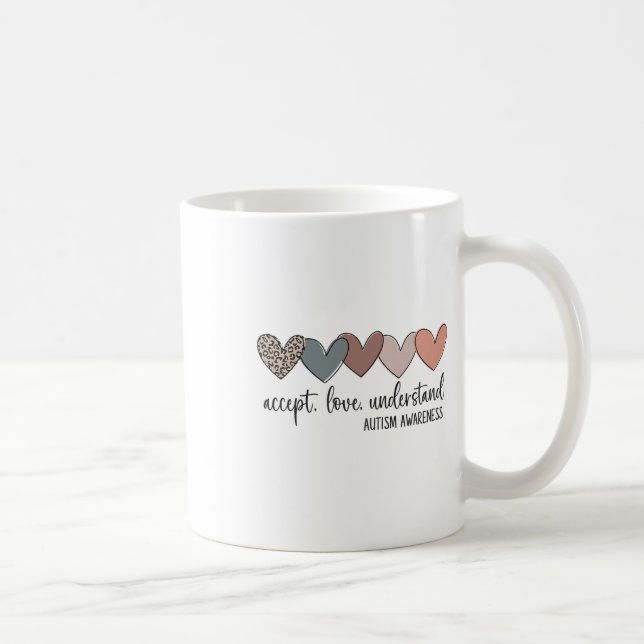 Caneca De Café Aceitar Amor Compreender Consciência Autista (Direita)