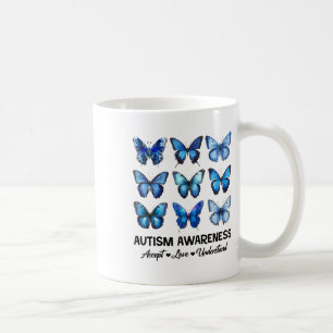 Caneca De Café Aceitar Compreender Autismo Atenção Borboleta