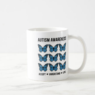 Caneca De Café Aceitar Compreender Autismo Atenção Borboleta