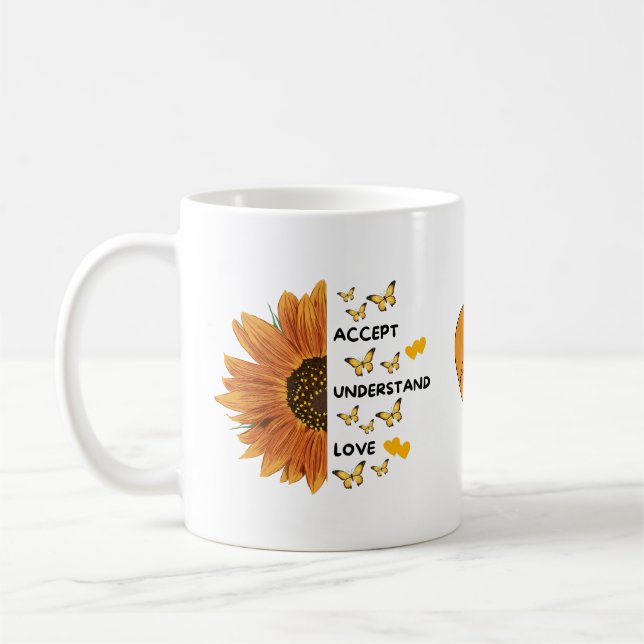 Caneca De Café Aceitar Compreender Nomes Motivacionais de Amor (Esquerda)