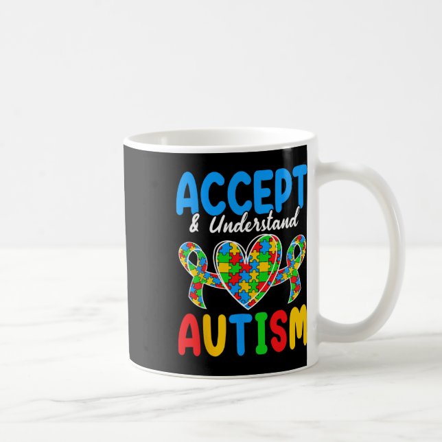Caneca De Café Aceitar E Compreender O Dia Do Autismo (Direita)