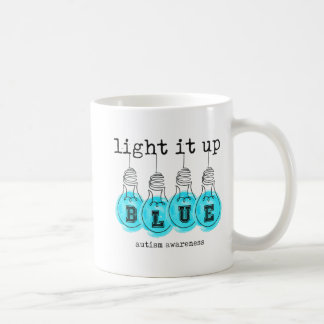 Caneca De Café Acenda-O Com O Azul Autismo Atenção Premium T-Shir