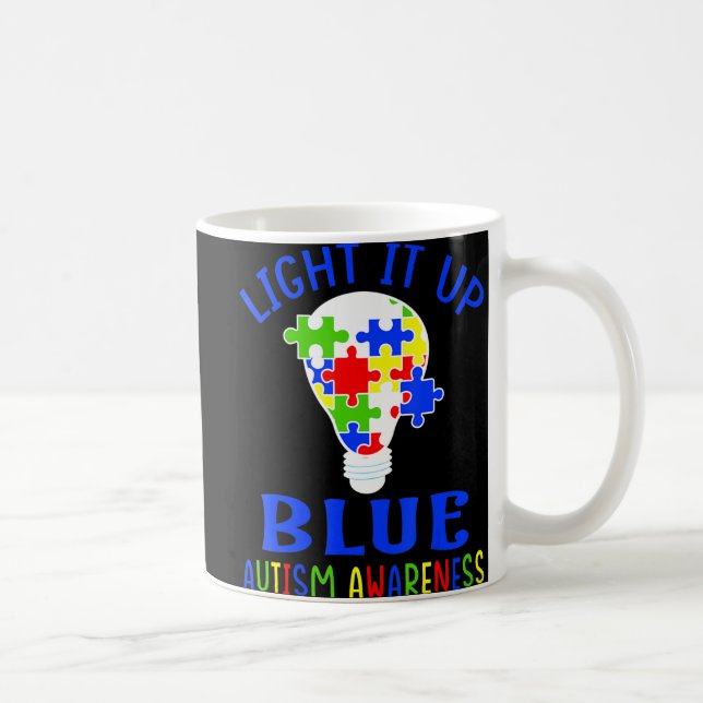 Caneca De Café Acenda-O Quebra-cabeça de Consciência do Autismo A (Direita)