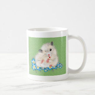 Caneca De Café Acessórios brancos de hamster sírio, polka verde