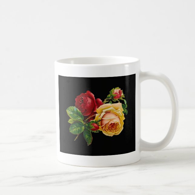 Caneca De Café Acessórios para Impressão de rosa - preto, vermelh (Direita)