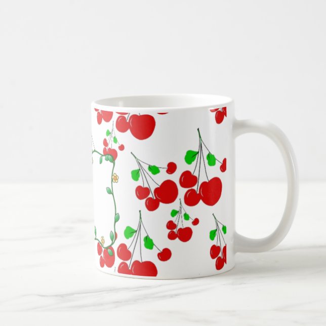 Caneca De Café Acessórios personalizáveis com padrão de cereja ve (Direita)