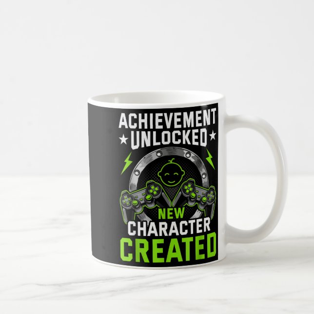 Caneca De Café Achievement Unlocked New Character D Video Gamer  (Direita)